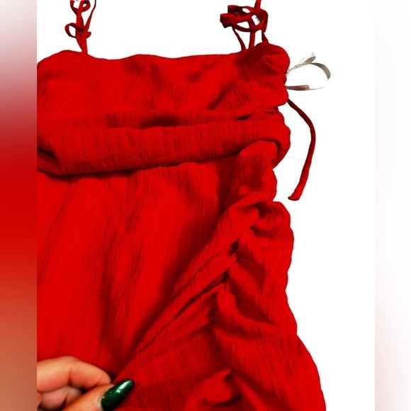 Lovers + Friends Revolve Amy Cherry Red Ruched Mini Dress Size XS - Picture 6 of 15